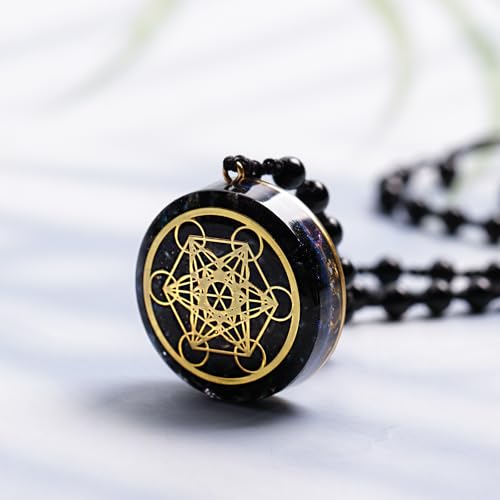 Da Piao Liang Metatron Cube Pendant Rotatable Necklace, Spinning Sacred Geometry Symbol for Meditation, Protection & Energy Activation, Spiritual Jewelry Gift for Men