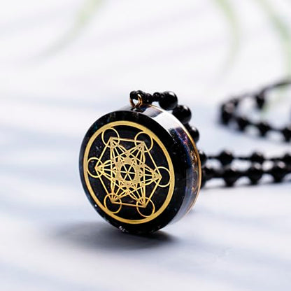 Da Piao Liang Metatron Cube Pendant Rotatable Necklace, Spinning Sacred Geometry Symbol for Meditation, Protection & Energy Activation, Spiritual Jewelry Gift for Men