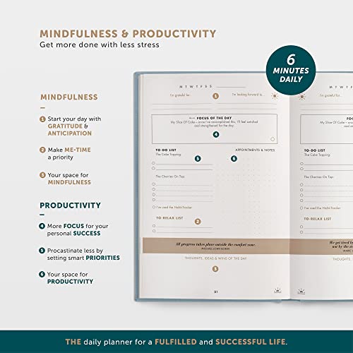 6-Minute Diary – 3-Million-User Gratitude Journal for Women with Prompts – Guided Self Care Journal Based on Positive Psychology – Daily Manifestation Journal for Self-Love & Mindfulness - color: Sky Blue