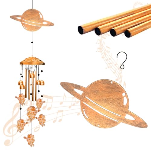 Astronaut Wind Chimes for Outside - Planet Shape Windchimes Outdoors, Memorial Astronauts Space Gifts, Metal Astronauts Planets Wind Chime Decorations, for Home/Porch/Yard/Garden/Decor - color: Astronaut