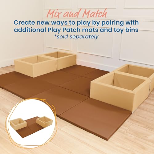 ECR4Kids SoftZone Play Patch Activity Mat Squares, Modular Playmat, Chocolate, 4-Pack - color: Chocolate
