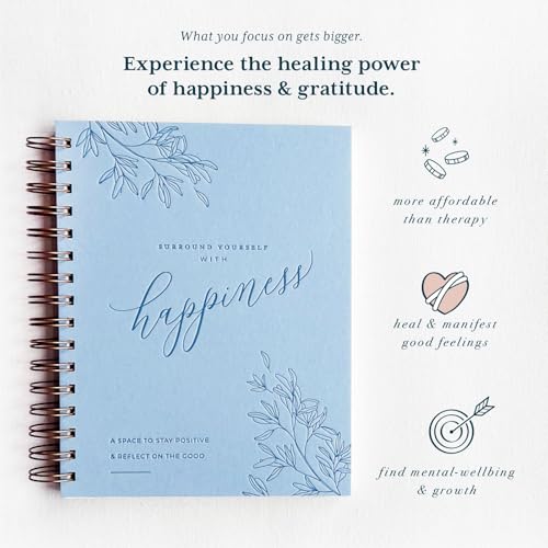 Happiness Guided Journal for Women; Manifest Personal Growth in 5 Minutes A Day; Chai Latte Surround Yourself with Happiness Journal with Daily Prompts; Mental Health Wellness Diary