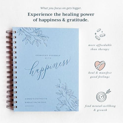 Happiness Guided Journal for Women; Manifest Personal Growth in 5 Minutes A Day; Chai Latte Surround Yourself with Happiness Journal with Daily Prompts; Mental Health Wellness Diary