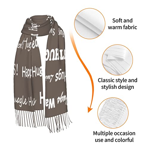 Hugs Shawl Gift For Friends And Family With Inspirational Messages Pashmina Positive Energy,Compassion,Serenity Wraps - color: Oqo03