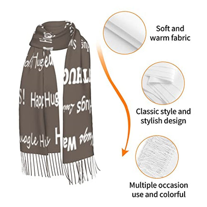 Hugs Shawl Gift For Friends And Family With Inspirational Messages Pashmina Positive Energy,Compassion,Serenity Wraps - color: Oqo03