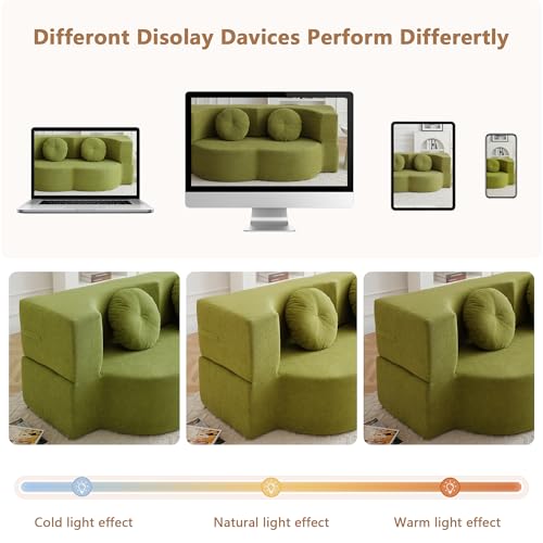 2-in-1 Folding Sofa Bed with Pillow, No Assembly Futon Twin Size Sofa Bed, Breathable Linen-Cotton Convertible Couch Bed for Living Room and Guest Room, 75.5 Inch,Green - color: Green-75.55", size: 2 seat