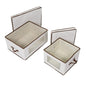 Honey-Can-Do 2-Pack Closet Fabric Storage Box with Lid, Clear-View Window and Removable Dividers, Natural SFT-09986 Natural