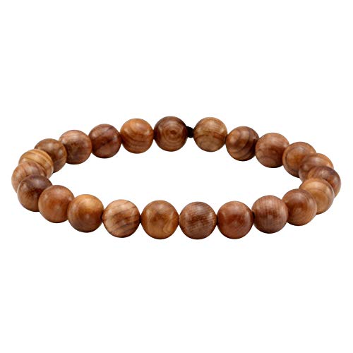 Jewelry Mens Womens Wood Beaded Stretch Bracelet - 8mm - color: Brown