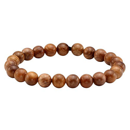 Jewelry Mens Womens Wood Beaded Stretch Bracelet - 8mm - color: Brown