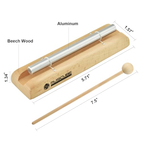 Meditation Chime G-Tone Chime Wooden Hand-held Chimes for Classroom Management, Yoga, Meeting and Sound Therapy, Chime Mallet Included 110804-NEW - size: G-tone