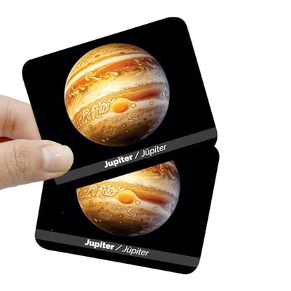 Menique Universe Memory Matching Game – 60 Cards (30 Pairs) – Bilingual Space Game with Planets, Stars & More – Educational for Kids and Adults - style: Universe