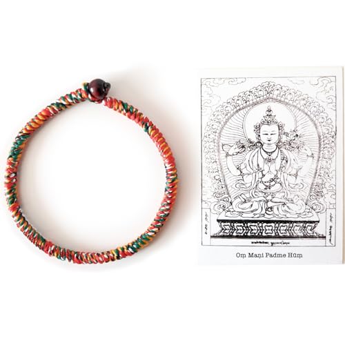Authentic Blessed Tibetan Temple Handmade Buddha Bracelet, Red String Protection Bracelet with a Talisman, Good Luck Buddhist Bracelets with Varja Knots, Spiritual Gifts for Women Men (8 inch) - size: 8 inch