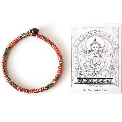 Authentic Blessed Tibetan Temple Handmade Buddha Bracelet, Red String Protection Bracelet with a Talisman, Good Luck Buddhist Bracelets with Varja Knots, Spiritual Gifts for Women Men (8 inch) - size: 8 inch