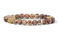 Cherry Tree Collection Gemstone Beaded Stretch Bracelet 8mm Round Beads 7" - color: Birdseye Rhyolite