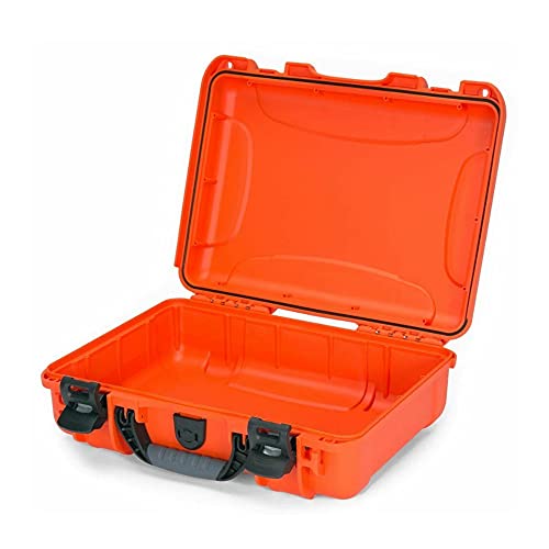 NANUK 910 Hard Case with Customizable Cubed Foam, IP67 Waterproof, Dustproof and Impact Resistant, 14.3” x 11.1” x 4.7”, Rugged Construction for Ultimate Protection, Made in Canada - Orange - color: Orange, style: Cubed Foam