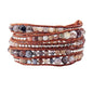 Boho Wrap Bead Bracelet for Women - Handmade Adjustable Natural Stone Beaded Bracelets Yoga Healing Bracelet Bangle Hippie Jewelry - color: Natural Stone