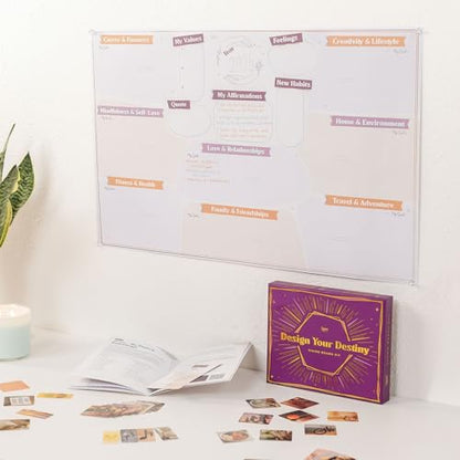 24-Day Guided Manifestation & Mindfulness Vision Board Kit with Positive Daily Affirmations Journey - color: Guided Vision Board Journey