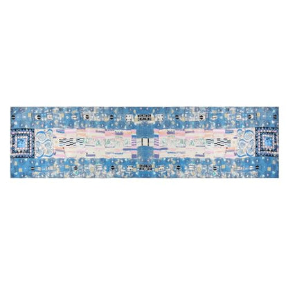 JWSilk Long Charmeuse Silk Scarf Classic Art Print - color: Tree of Life By Gustav Klimt Blue