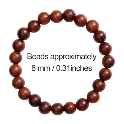 5pcs Wooden Bead Bracelet For Men And Women,Unisex Wooden Bead Bracelet, Beaded Bracelet, Elastic Design, Natural And Simple Style(Bead-3)