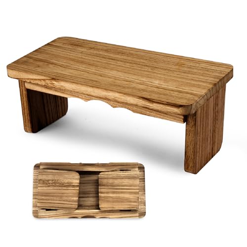 Meditation Bench - Yoga Bench,Wooden Zen Meditation Stool Kneeling Bench for Mindfulness Practice Tea Ceremony and Relaxation Ergonomic Design for Comfort and Support Household，Dark Wood - color: Dark Wood