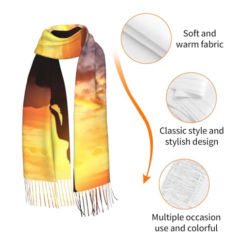 Yoga Meditation Scarf for Women Winter Warm Scarves, Cashmere Feel Tassel Fashion Scarfs, Pashmina Shawl and Wraps