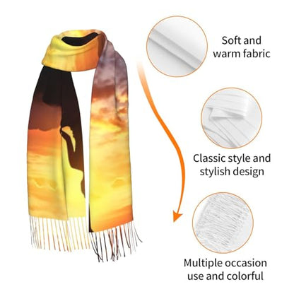 Yoga Meditation Scarf for Women Winter Warm Scarves, Cashmere Feel Tassel Fashion Scarfs, Pashmina Shawl and Wraps