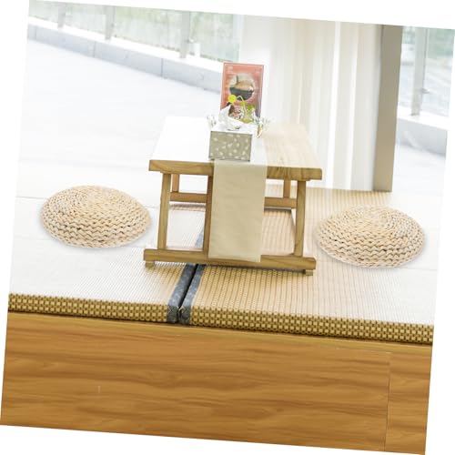 SOLUSTRE Yoga Mat Companion: 30x30cm Round Straw Braid Meditation Cushion Hand-Woven Seat Pad