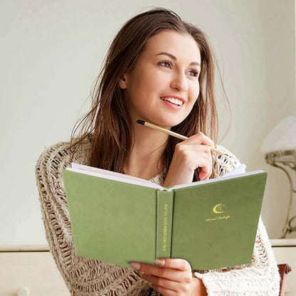 CAGIE Lined Journal Notebook for Women Men, A5 Hardcover Linen Journals for Writing 256 Pages, Aesthetic Womens Diary, Gifts 8.3'' x 5.7'' Light Olive - color: Light Olive