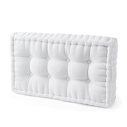 DormCo Rainha - Ultra Thick Tufted Floor Pillow - Pure White - color: Pure White