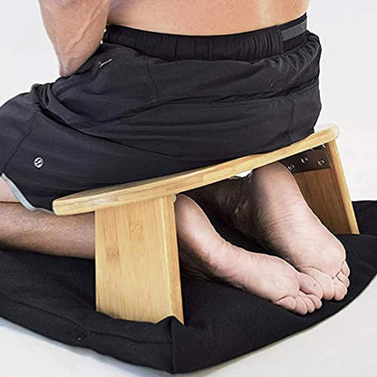 Folding Meditation Stool, Finished Bamboo, Sitting Low, Suitable for Kneeling Yoga, Prayer and Meditation, Instead of Meditation Mat