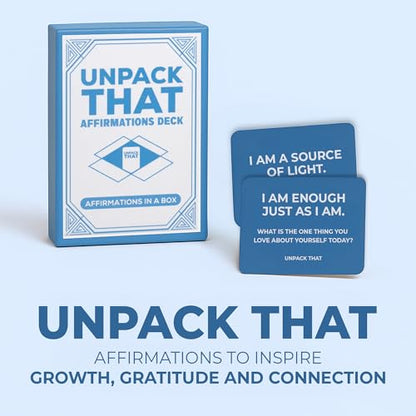 UNPACK THAT Affirmations Deck – 100 Positive Message Cards for Mindfulness & Self-Care | Uplifting Gift for Women, Friends & Family