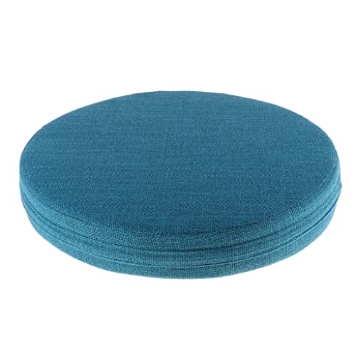 6cm Portable Round Yoga Meditation Cushion - Weight Breathable Linen, Perfect for Home and Outdoor Exercise - Lake Blue