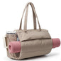 BAGSMART Yoga Tote Bag for Women with Knotted Handle, Lightweight Pilates Bag with Yoga Mat Holder, Gym Bag for Work Travel - color: Camel