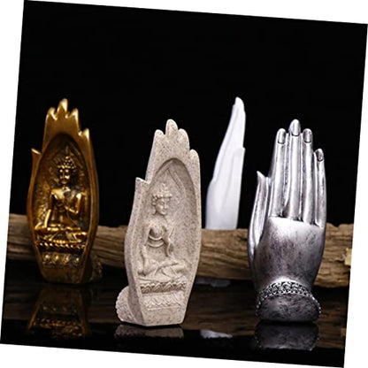 Buddha Hand Shaped Desktop Decoration Unique Art Home Adornment Elegant Table Ornament for Zen Meditation and Spiritual Living Friends and Colleagues