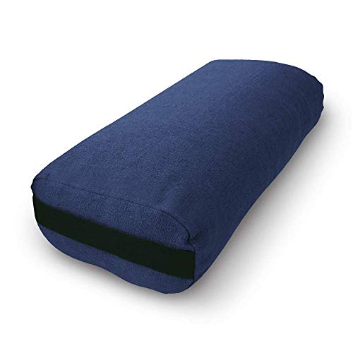 Bean Products Yoga Bolster - Made In The USA With Eco Friendly Materials - Round or Rectangular Support Cushions That Elevate Your Practice - Organic Hemp Cover - color: Blueberry, size: Rectangular