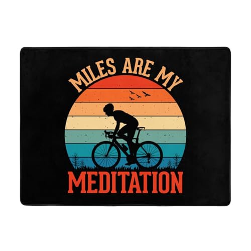 Miles are My Meditation Area Rug 63x48in Rugs for Living Room Indoor Floor Non-Slip Rug Washable Large Rug Indoor Decorative Carpet Yoga Floor Mat