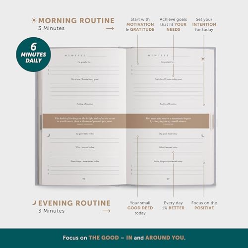 6-Minute Diary – 3-Million-User Gratitude Journal for Women & Men with Prompts – Guided Self Care Book Based on Positive Psychology – Daily Manifestation - color: Gray US-ALT