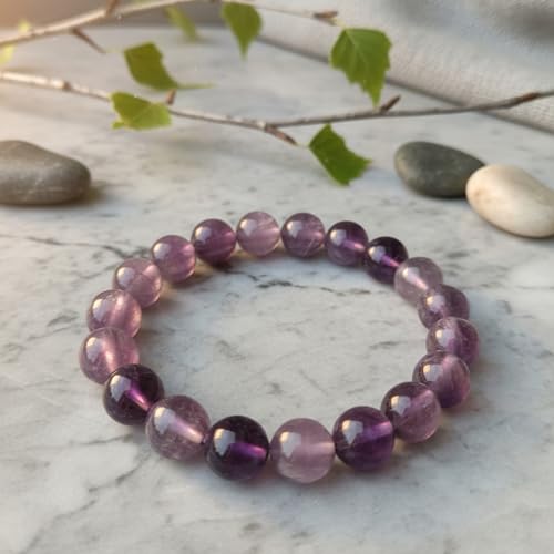 The Alchemist's Arcanum Adjustable Beaded Wrist Accessory for Men and Women, Stretch Fit Stone Bead Jewelry for Daily Wear and Gifting - color: Amethyst