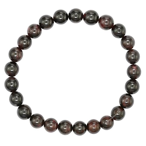 Amazing Gemstone Crystal Bracelet for Women Men's Gifts - Protection Healing Crystal Bracelet - 8mm Gemstone Beaded Stretchable Bracelet Pulseras Para Hombres Mujer Stocking Stuffers Mothers Day Gift (Garnet) - color: Garnet