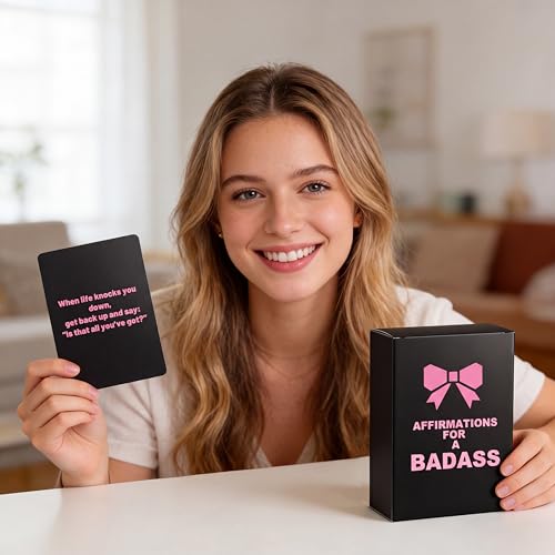 Badass Affirmation Cards for Women – 53 Daily Motivational & Inspirational Affirmations – Funny, Empowering Self-Care Cards – Gifts for Women, Best Friends & Everyday Motivation