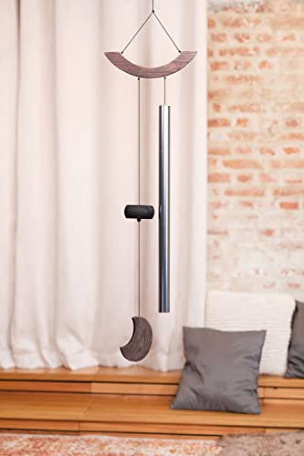 Moon Meditation Chime for Relaxing Sound Healing, 2-YEAR WARRANTY - color: Silver, size: Large, style: Single