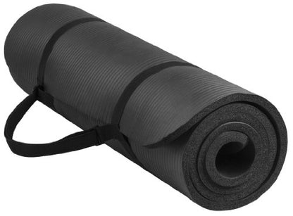 Fitvids All Purpose 1/2-Inch Extra Thick High Density Anti-Tear Exercise Yoga Mat with Carrying Strap and Yoga Blocks, Multiple Colors