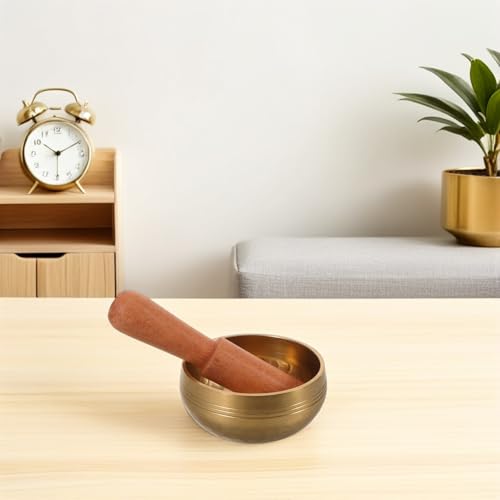 Cabilock Handcrafted 8cm Nepal Metal Tibetan Singing Bowl Set with Mallet for Meditation Yoga Relaxation and Beginner Sound Therapy