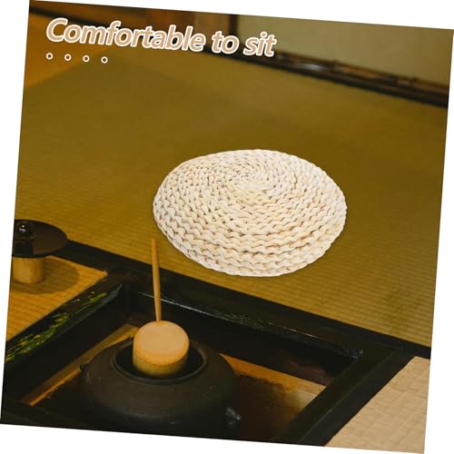 VALICLUD 1pc Space Cotton Round Straw Braid Cushion Yoga Mat Meditation Seat Hand-Woven