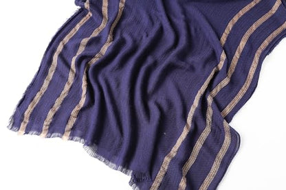 WINCESS.YU Women Gradient Scarf Long Shawls and Wraps Fashion Plain Pashmina Formal Scarf - color: Lx92-blue