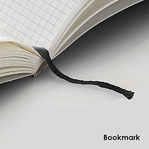 myPAPERCLIP Limited Edition A5 Checks/Square Grid Notebook | 192 Pages, 100 GSM, Soft Cover, A5 (5.83 × 8.27 in) | Flat Lay | Bookmark & Elastic Closure | Black - color: Black, style: Checks