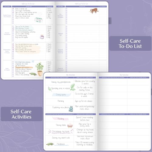 Legend Self-Care Journal – Guided Daily Reflection Notebook for Mental & Physical Health – Mood & Personal Development – 3-Month, 7x10” (Lavender) - color: Lavender - Gold Foil
