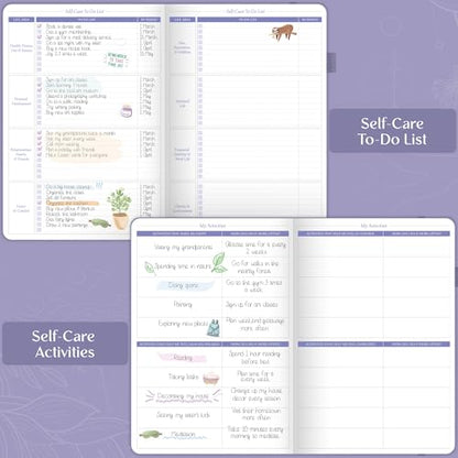 Legend Self-Care Journal – Guided Daily Reflection Notebook for Mental & Physical Health – Mood & Personal Development – 3-Month, 7x10” (Lavender) - color: Lavender - Gold Foil