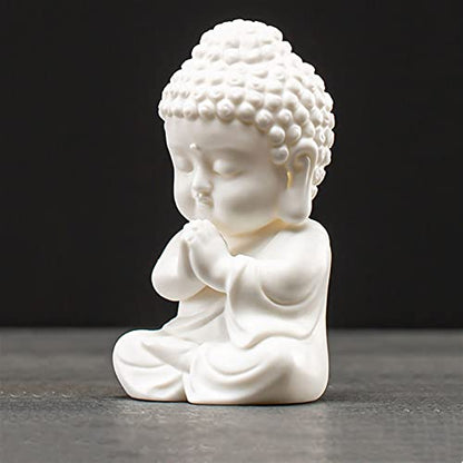 Desktop Decorations Chinese White Porcelain Creative Small Tathagata Buddha Desktop Decoration Home Living Room Office Desktop Zen Decoration Desktop Ornaments