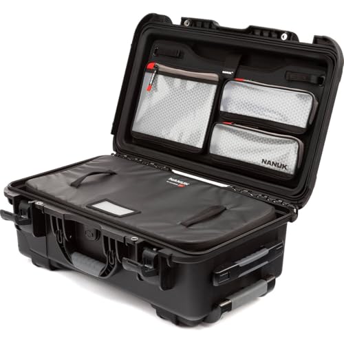 NANUK 935 Pro Photo with N-Cubik – Waterproof Travel Camera Hard Case with 13L N-Cubik Insert and Wheels, 22” x 14” x 9”, Dustproof and Impact-Resistant, Airline Carry-On Approved – Black - size: 935 with 1 Mobile Organizer